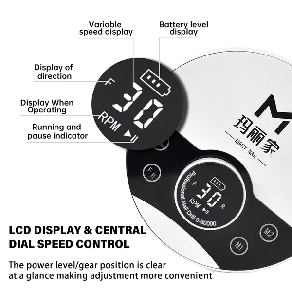 [OEM/ODM] 30000 RPM Rechargeable Electric  Nail Drill with Brushless Coreless Motor