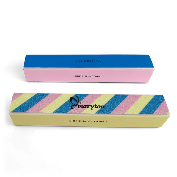 [OEM/ODM] Индивидуальная 4-сторонняя разноцветная губка, прямоугольный буфер для ногтей для полировки