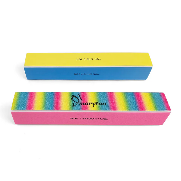 [OEM/ODM] Индивидуальная 4-сторонняя разноцветная губка, прямоугольный буфер для ногтей для полировки