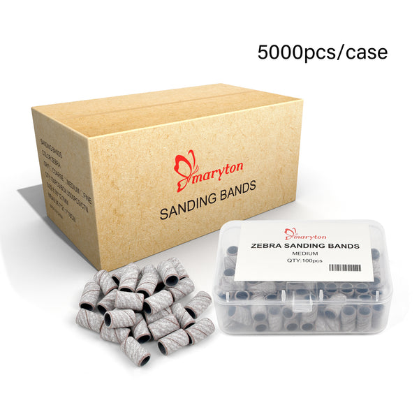 (10,000 PCS/Case) Large 6.3mm Zebra Sanding Bands for Average Nail Drill Bits