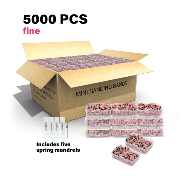 Footnice 5000 PCS Sanding Bands Bulk - Coarse/Medium/Fine 3 Grits 3mm Nail Drill Bits | Salon Manicure Tools | USA Stock