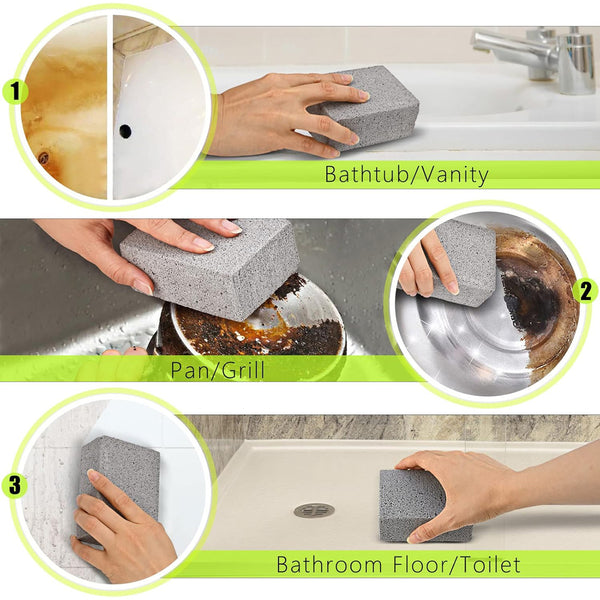 3 Counts Griddle Grills Cleaning Kit Block Pumice Stone for Removing Stains BBQ Grease
