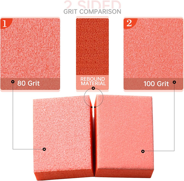 50 Count 80/100 Grit, 180/240 Grit Mini Orange Nail Buffers для гель-лака, акрил